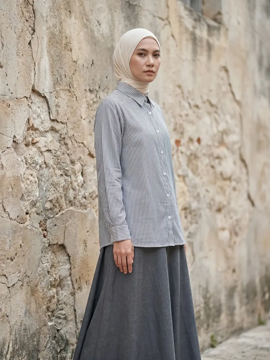 Diya Striped Modest Tunik